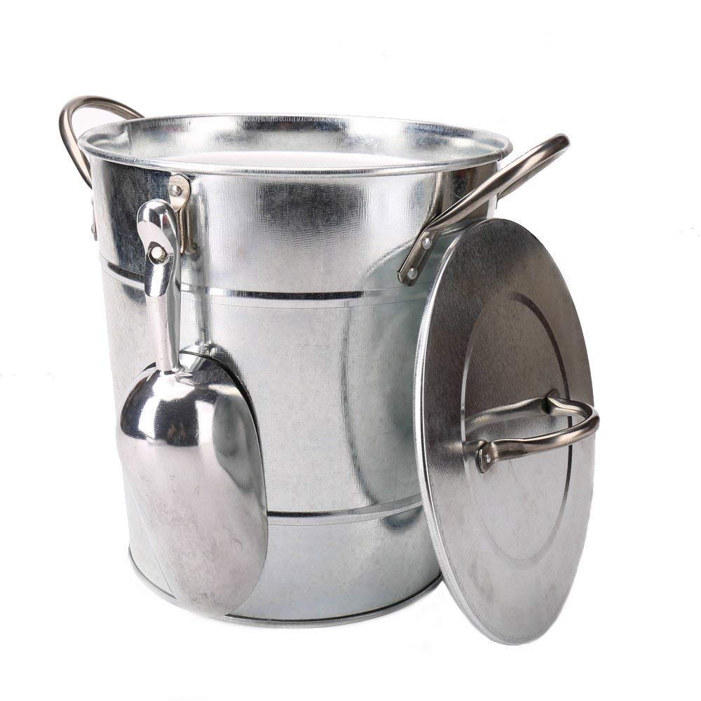 KL 4L galvanized ice bucket with lid keeps ice ready for parties