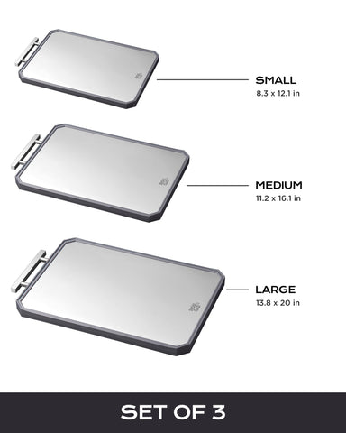KLAPOLA cutting board with integrated handle for hanging storage