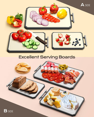 KLAPOLA extra-large board veggie-side wheat straw PP for fruits and vegetables