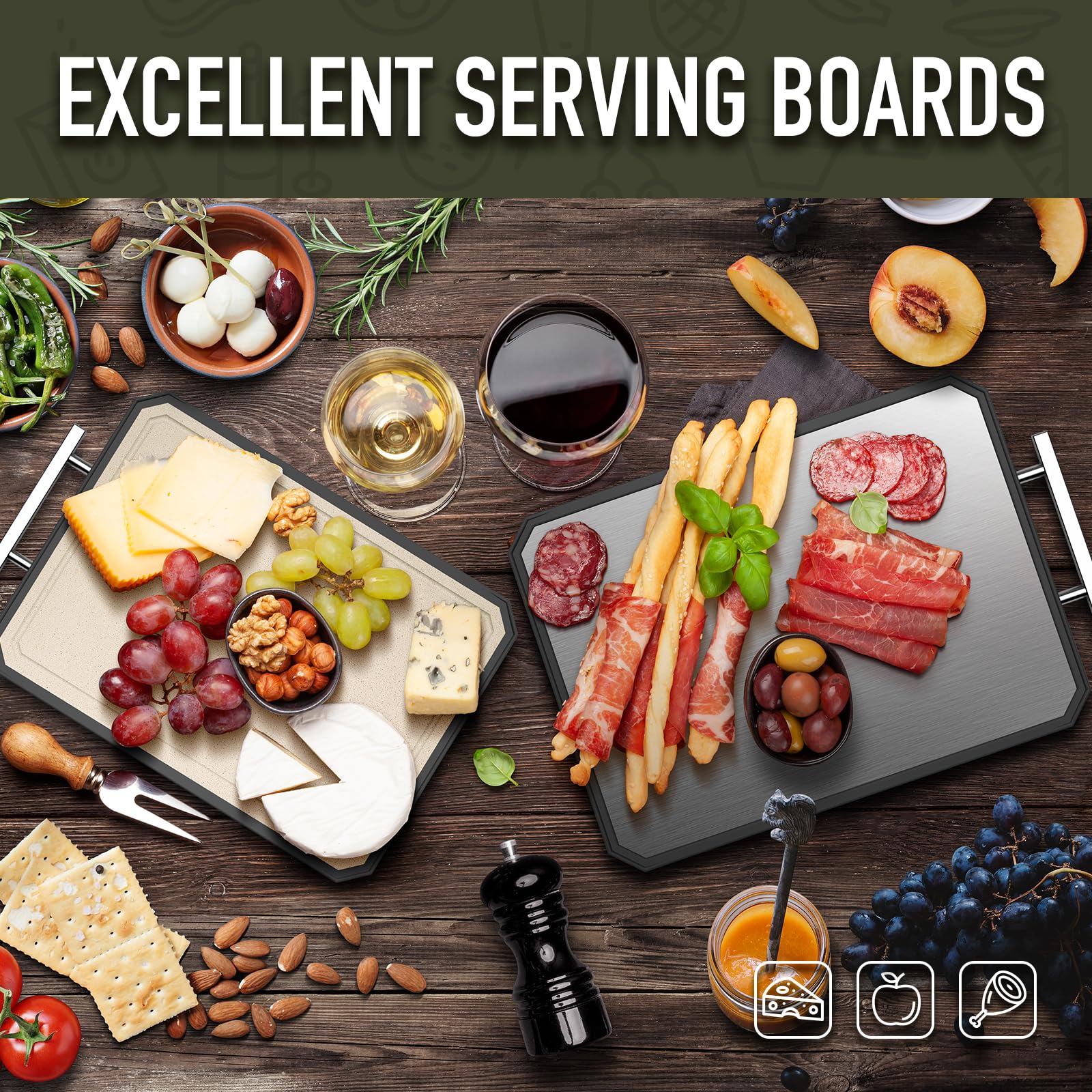 KLAPOLA SnowClad stainless steel meat side offers a durable, easy-clean surface