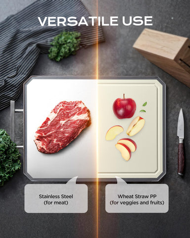 KLAPOLA SnowClad wheat straw side ideal for chopping vegetables and fruits without heavy wear.