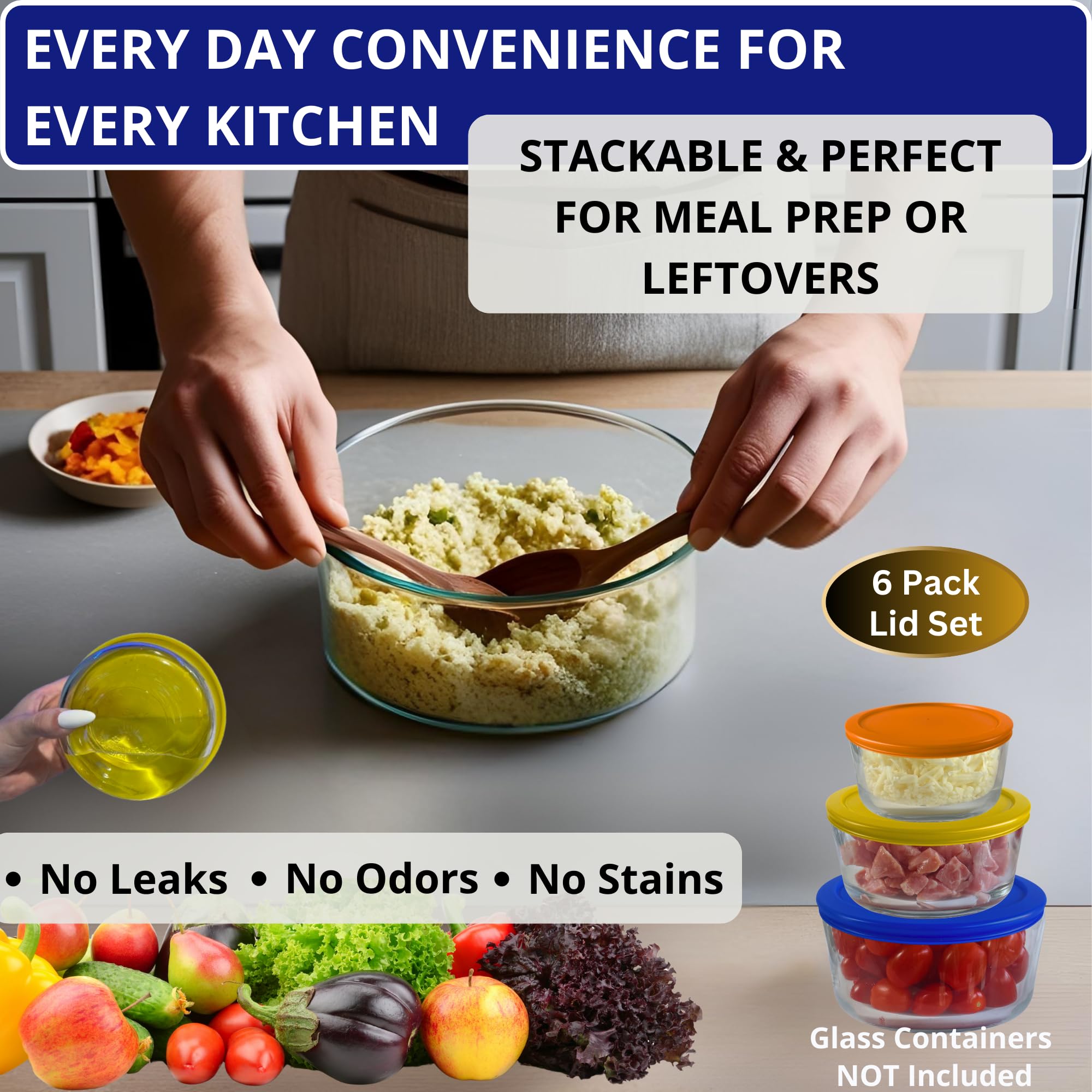 BPA-free Klare Ware lid highlights safe, odor-free storage