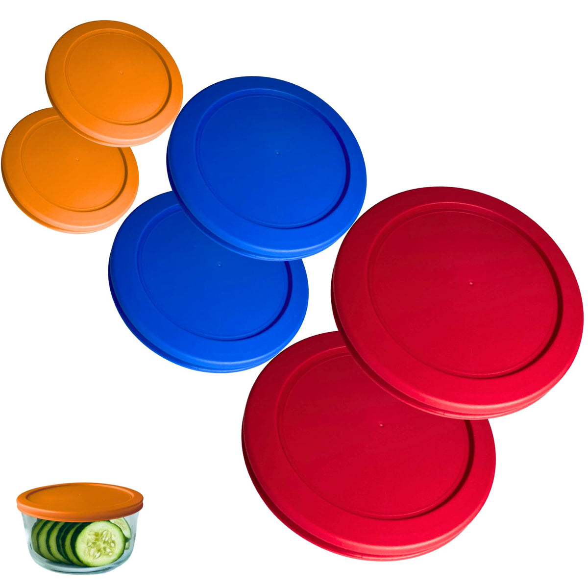 Klare Ware 1 cup orange lid close-up shows airtight seal for fresh storage.