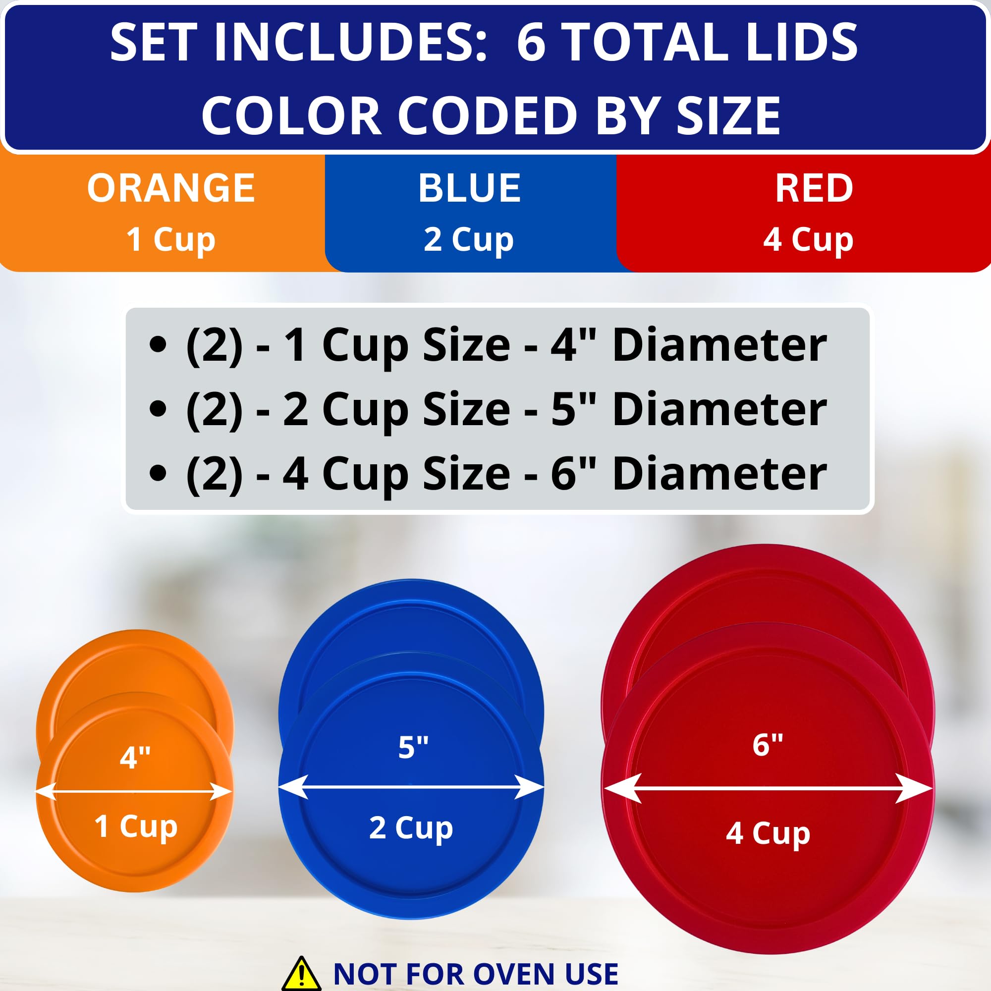 Klare Ware 2 cup blue lid provides secure fit for leak-free meal prep.