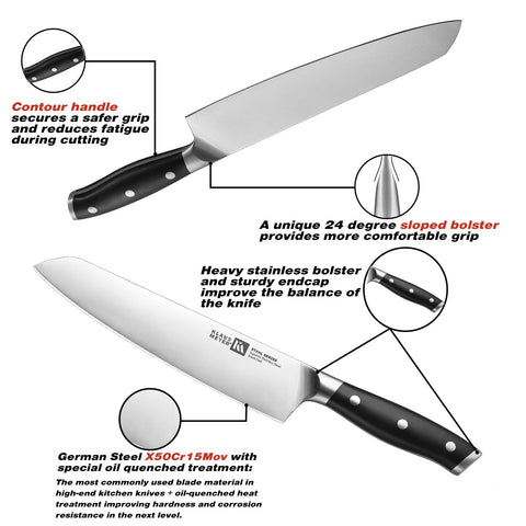 Klaus Meyer Stahl 8-inch chef knife for precise slicing