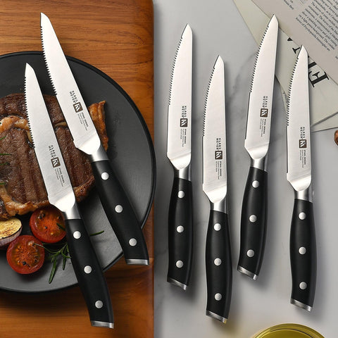 Klaus Meyer Stahl 8-piece 4.5-inch steak knives in block