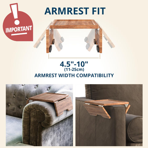 Klavio acacia wood arm table tray makes a gift-ready home accessory.