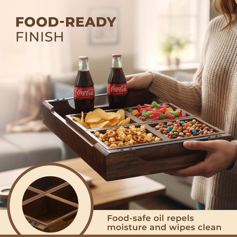 Klavio durable acacia wood hosting tray for gatherings and everyday use.
