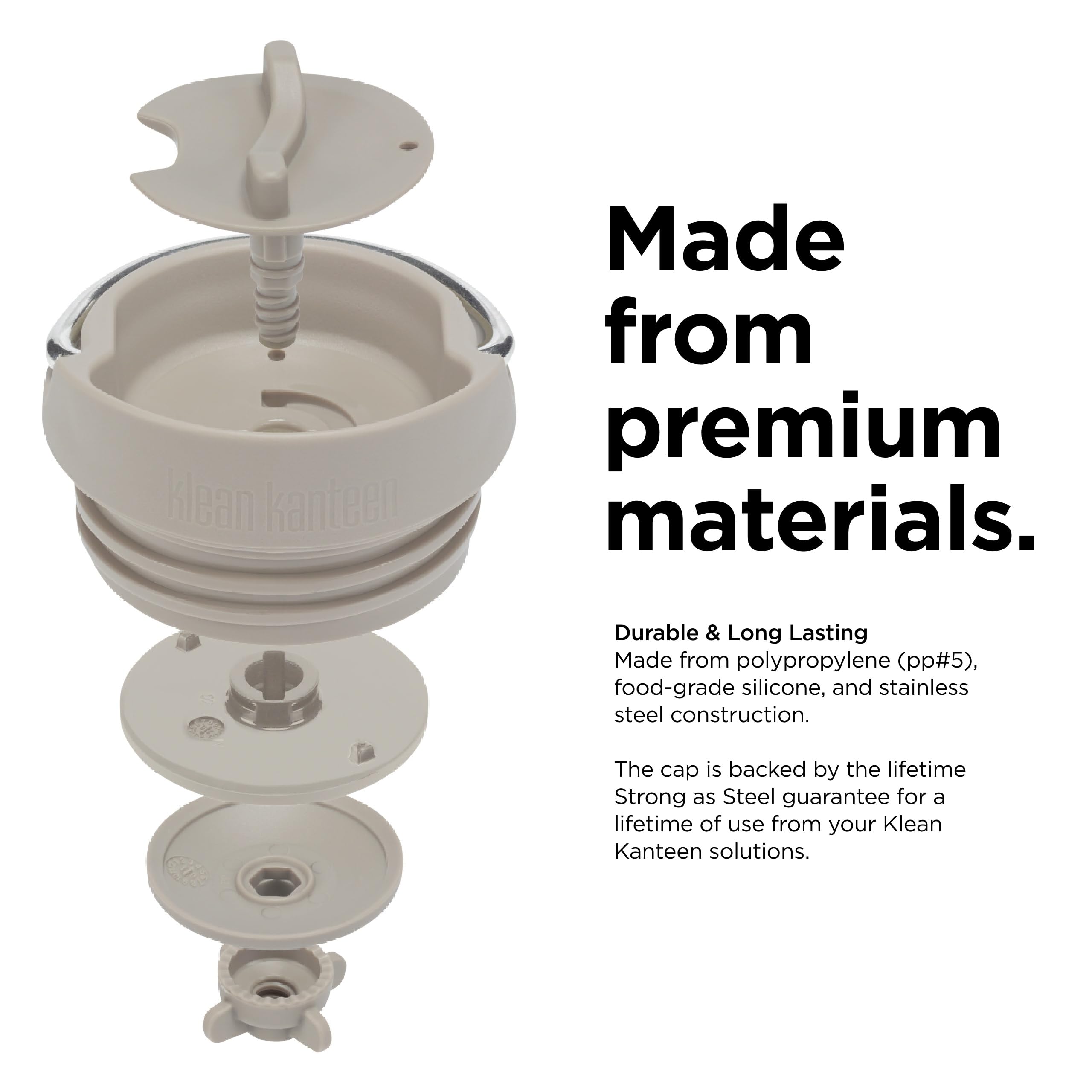 Klean Kanteen TKWide Café Cap uses internal threads for compatibility.