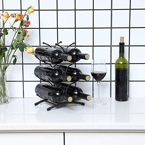 KLGO wine rack side-angle view shows sturdy metal construction and modern finish