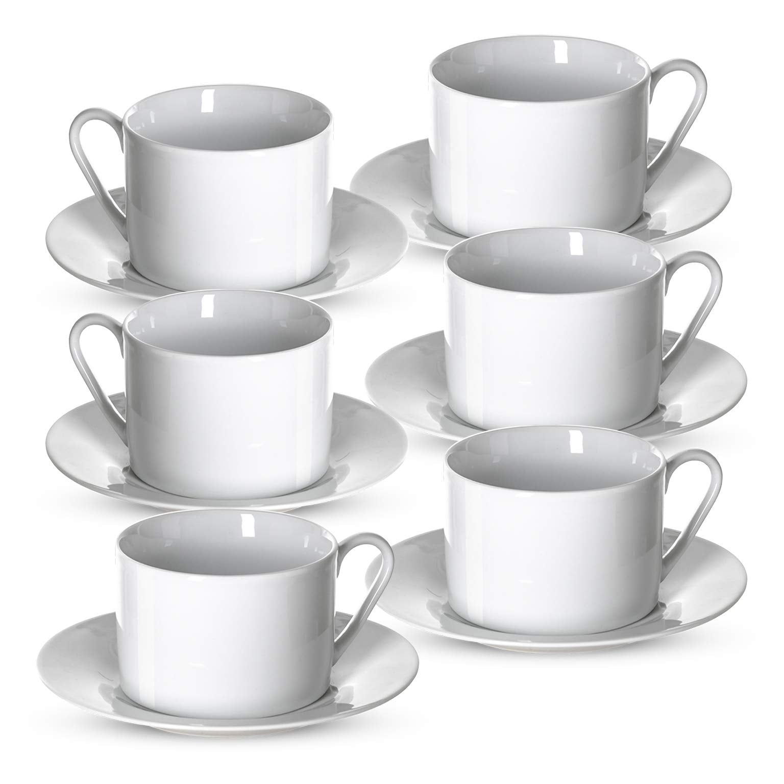 Klikel tea cups and saucers on table for elegant dining.