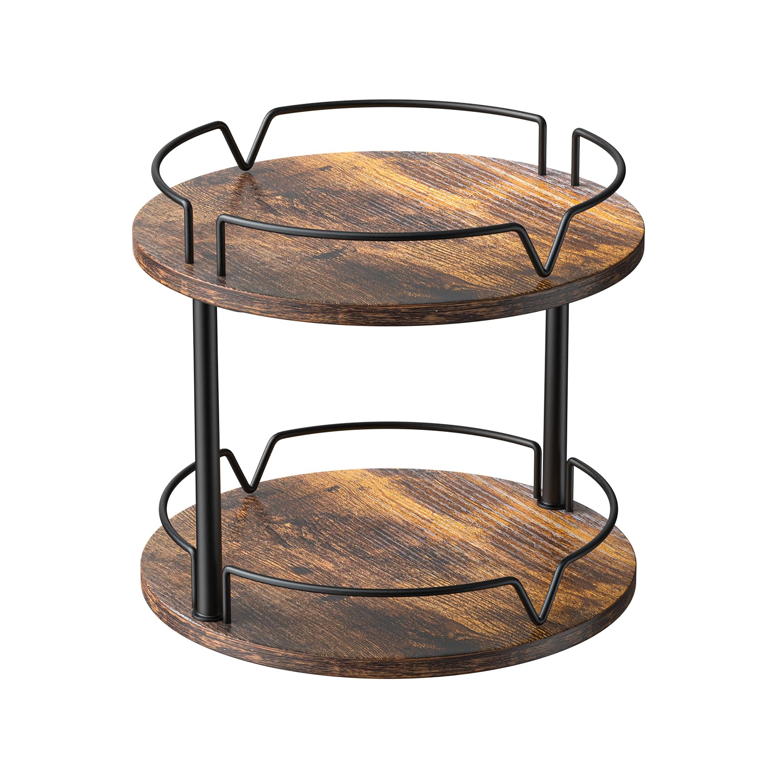 KLM 12-inch wood lazy susan base provides stable, easy-rotate access to contents.
