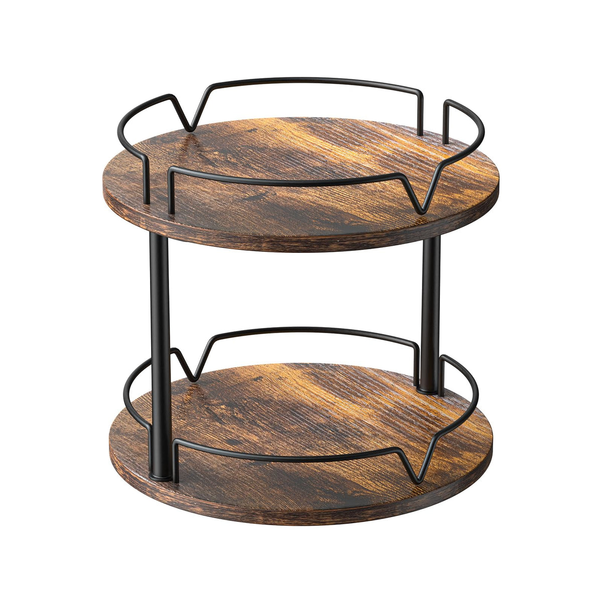 KLM 12-inch wood lazy susan base provides stable, easy-rotate access to contents.