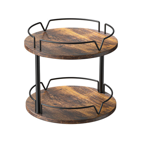 KLM 12-inch wood lazy susan base provides stable, easy-rotate access to contents.