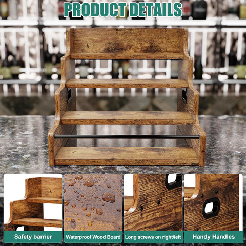 KLM Bottle storage shelf for up to 13 bottles with stepped tiers.