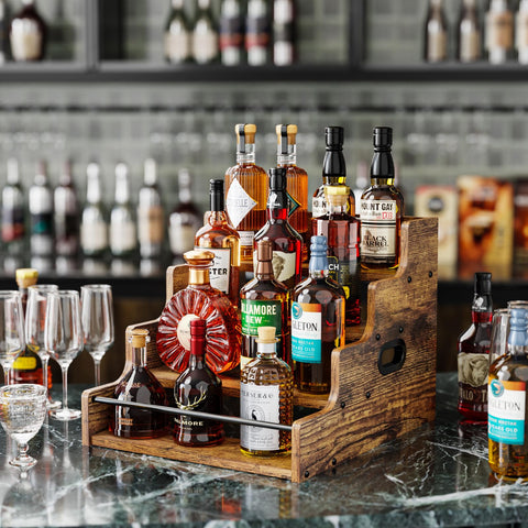 KLM Coffee Syrup Rack Organizer keeps syrups within reach for beverage prep.