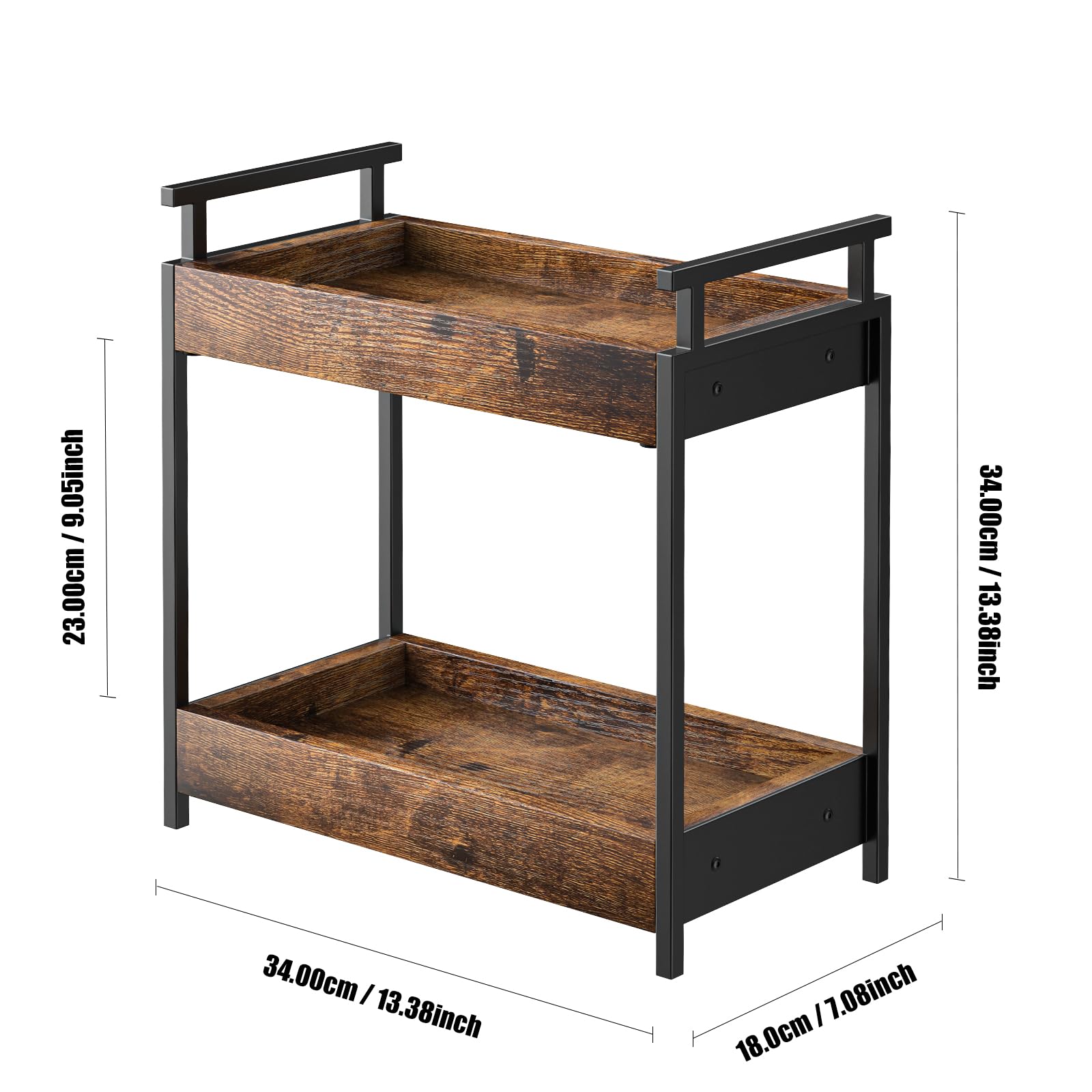 KLM condiment storage caddy on counter keeps essentials within reach.