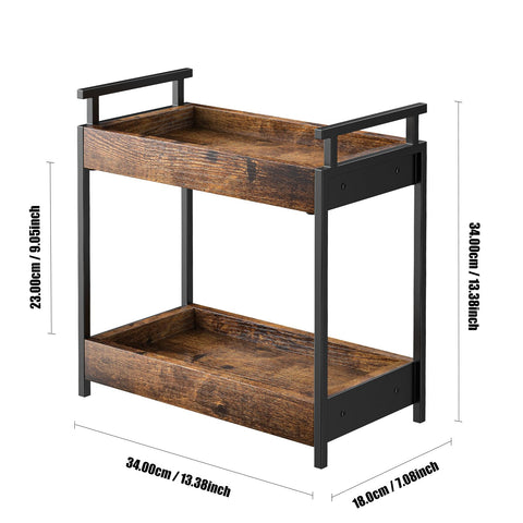 KLM condiment storage caddy on counter keeps essentials within reach.