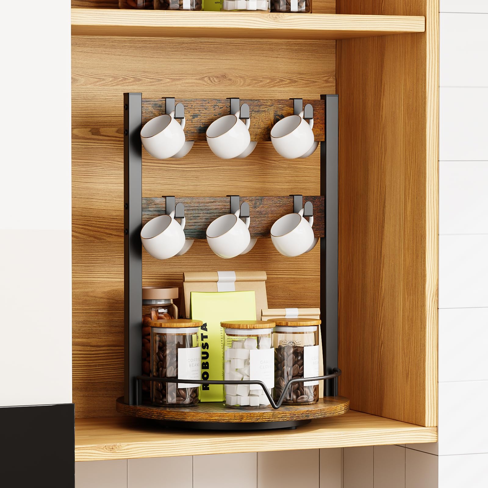 KLM countertop space saving organizer fits compact kitchens without clutter.