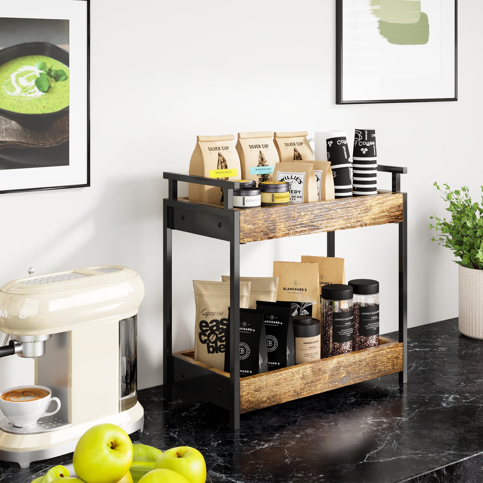 KLM kitchen counter organizer offers tidy space for daily items.