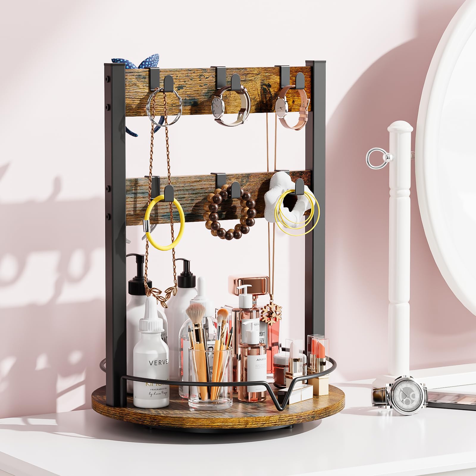 KLM rustic wood and metal frame combines style with sturdy daily use.