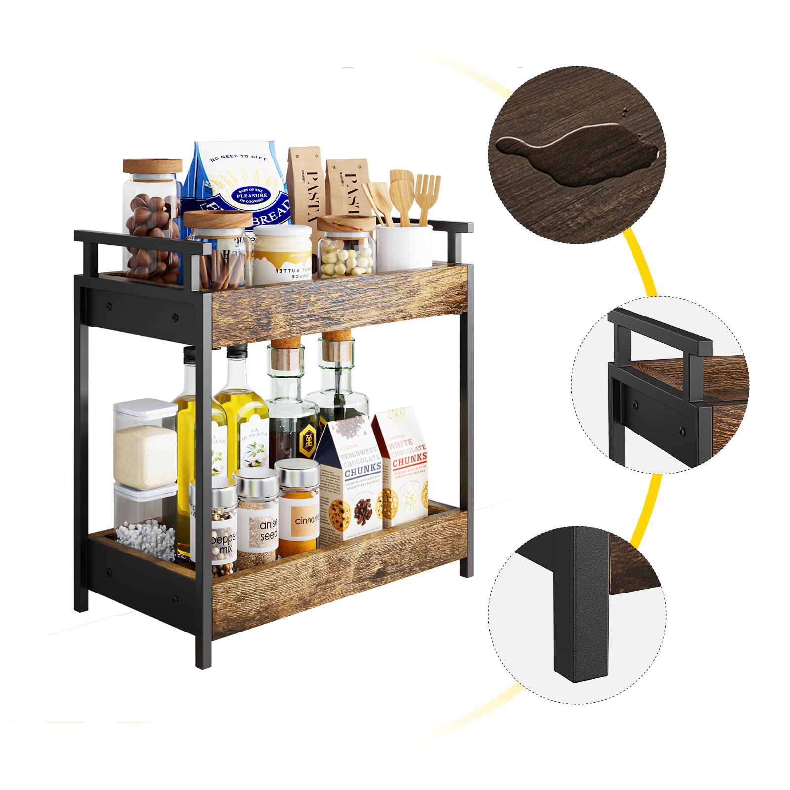 KLM spacious two-tier shelves maximize small-space storage solutions.