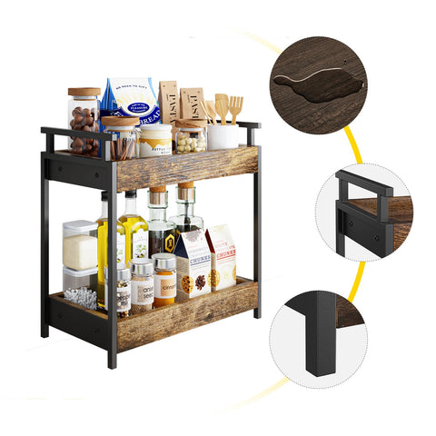 KLM spacious two-tier shelves maximize small-space storage solutions.