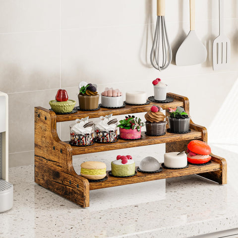 KLM spice rack on countertop keeps jars accessible during cooking