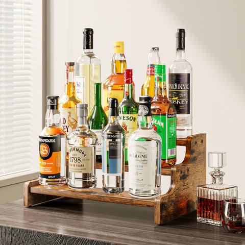 KLM spice rack rustic brown finish adds warmth to kitchen decor