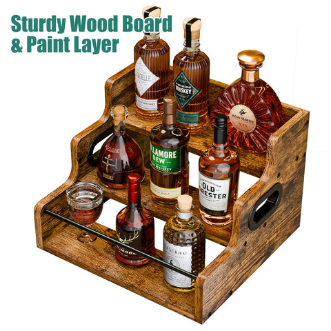 KLM sturdy wood construction provides stable support for everyday bar organization