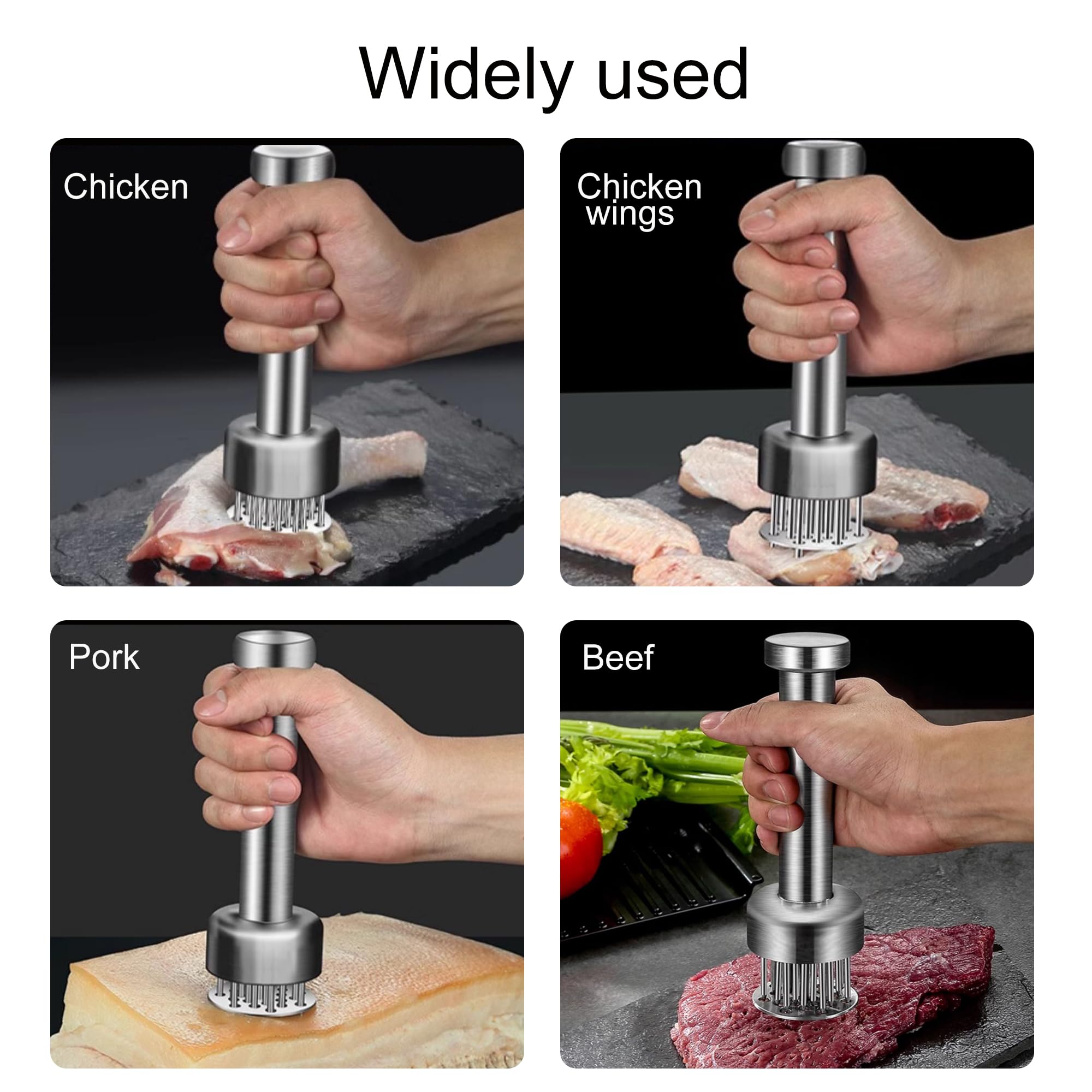 Cleaning brush included with the Kloahmo tenderizer for easy maintenance