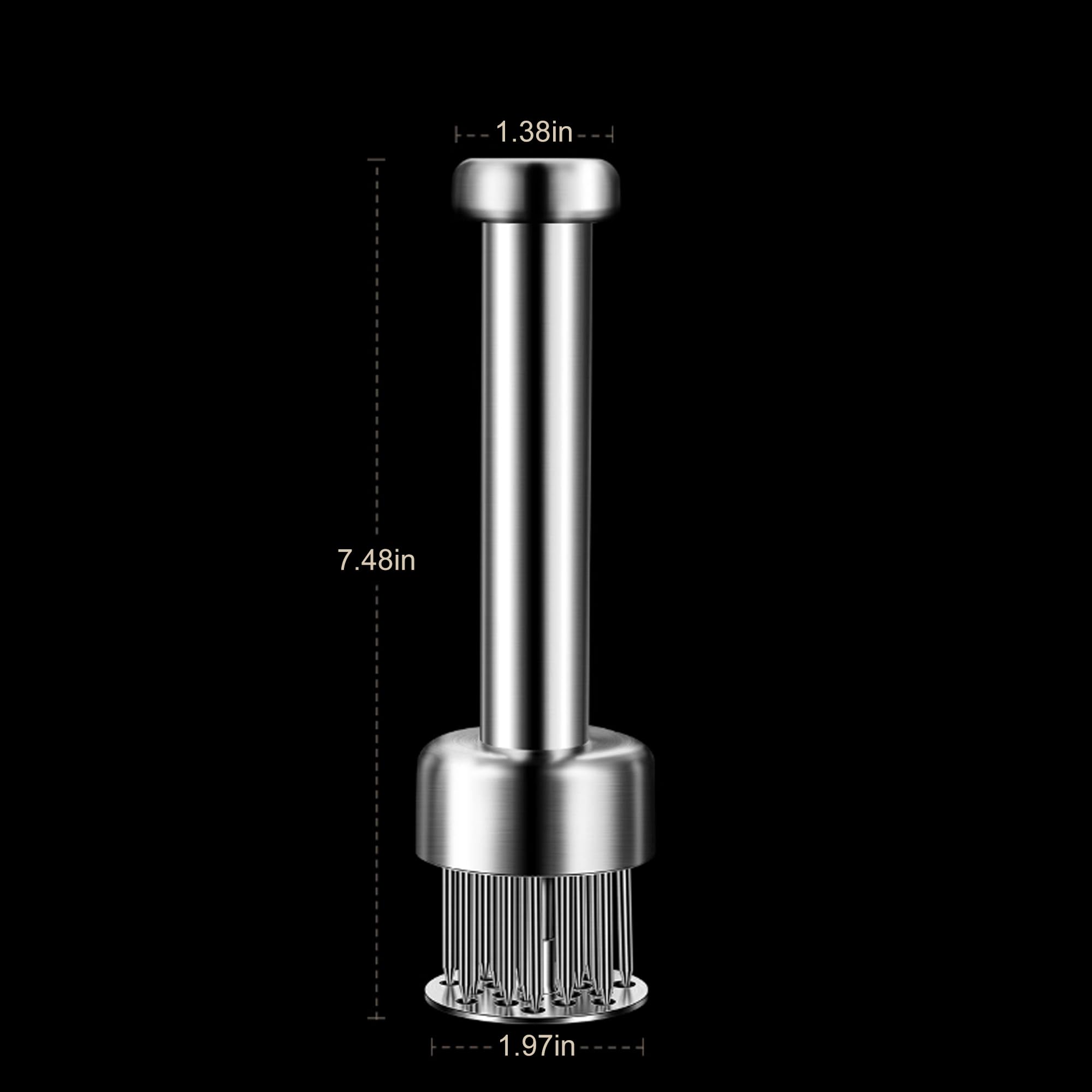 Sharp needles on the Kloahmo tenderizer penetrate fibers for even tenderness
