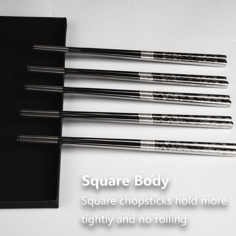 Kloveright square-body design keeps chopsticks steady and prevents rolling.