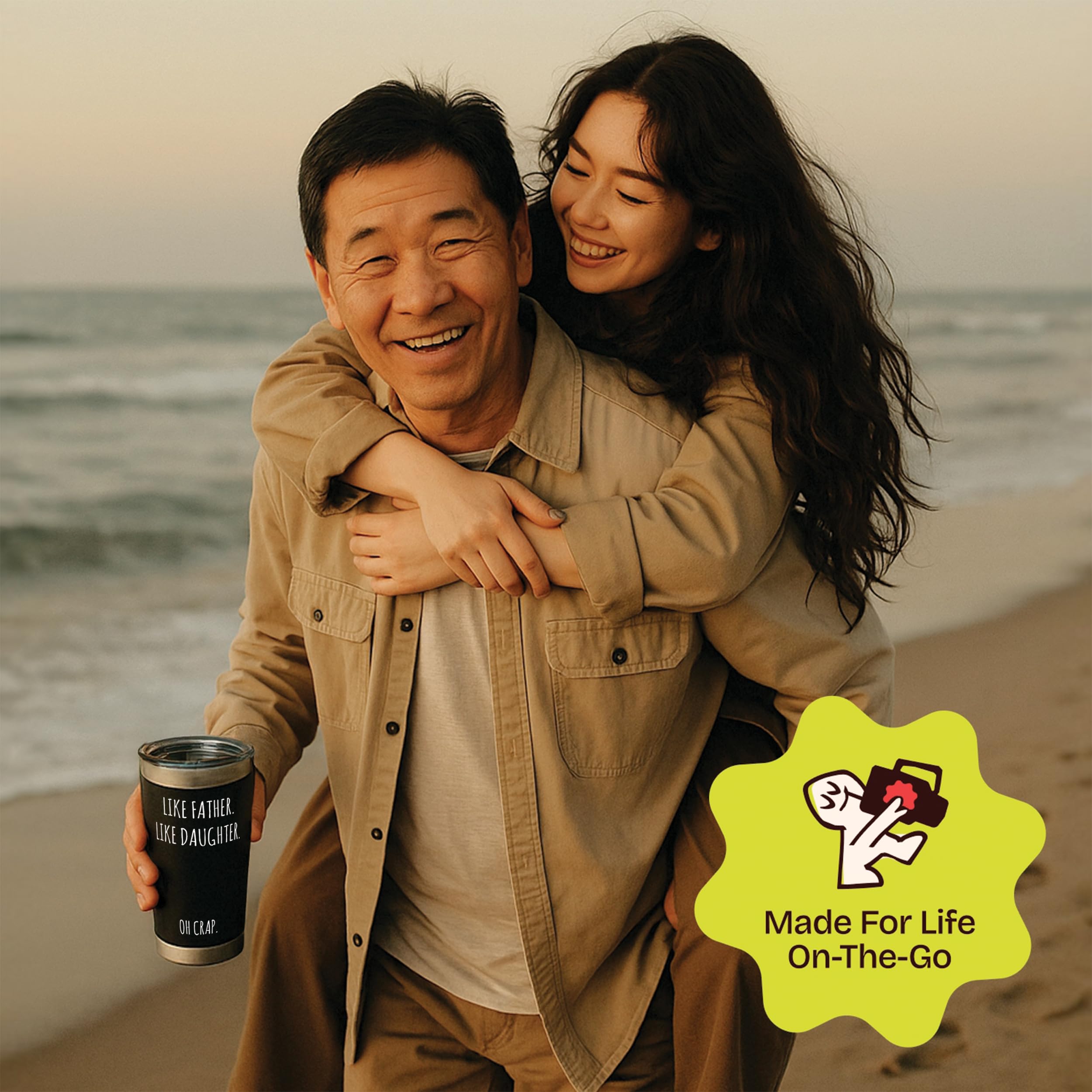 KLUBI Oh Crap Mug graphic celebrates father-daughter bond, ideal for humorous gifts.