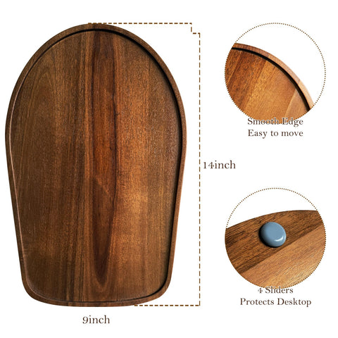 Klxuyuo acacia wood mixer slider mat on countertop with mixer in place