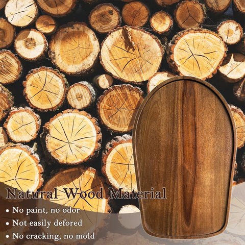 Klxuyuo acacia wood mixer slider mat showing durable wood texture