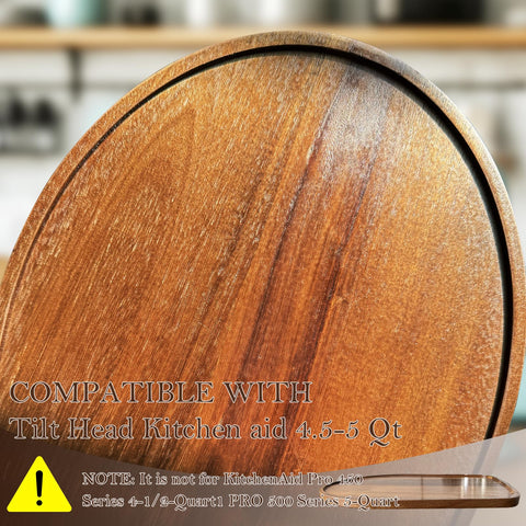 Klxuyuo acacia wood mixer slider mat side view highlighting slim profile