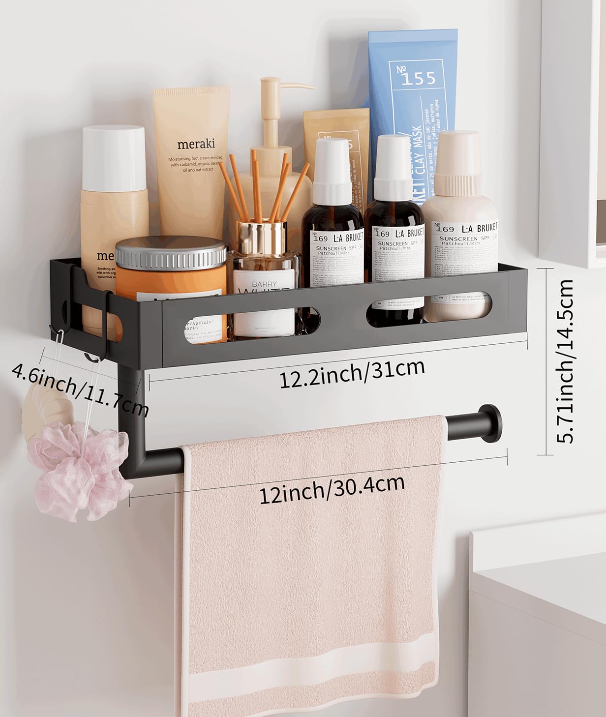 KLYLVENNE four removable hooks for tools, kitchen, or bathroom items
