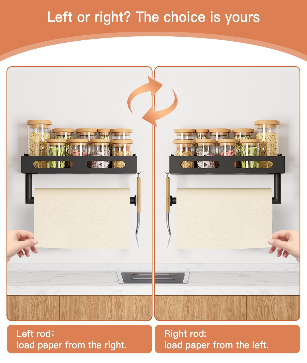 KLYLVENNE wall shelf integrated with towel holder for kitchen and bath essentials