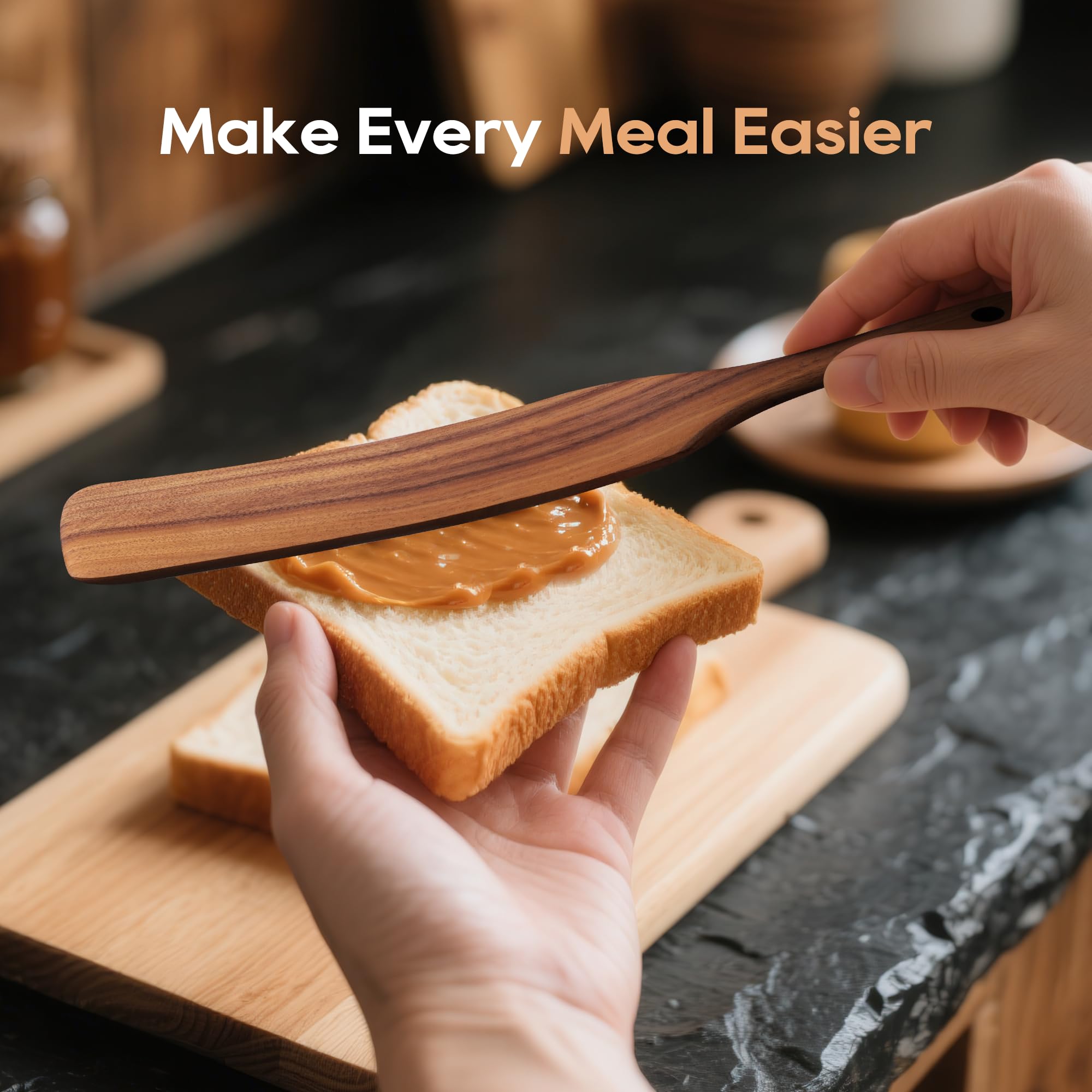 KLYRO wooden spatula highlighting natural finish