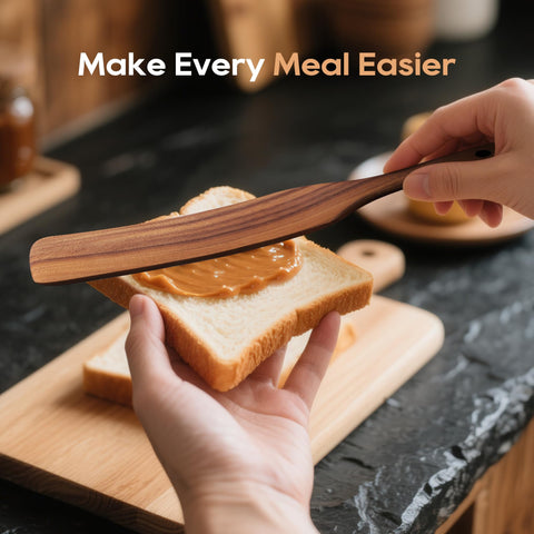 KLYRO wooden spatula highlighting natural finish