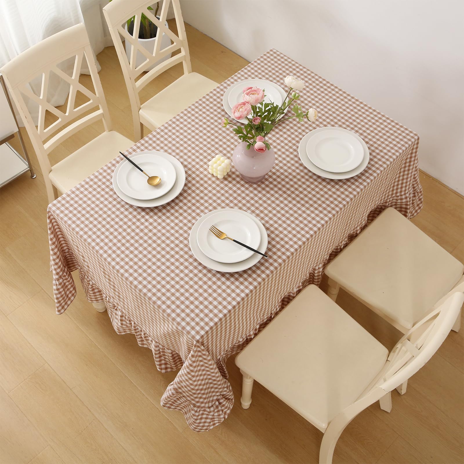 K MASANIJI vintage checker pattern adds versatile charm for casual to formal settings.
