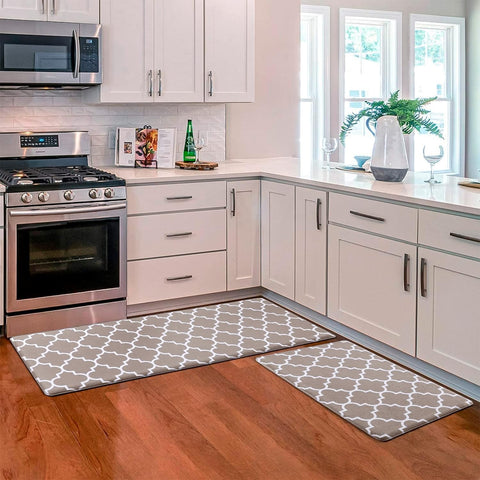 KMAT kitchen mat 2-piece set, front view, cushioned comfort for prolonged standing
