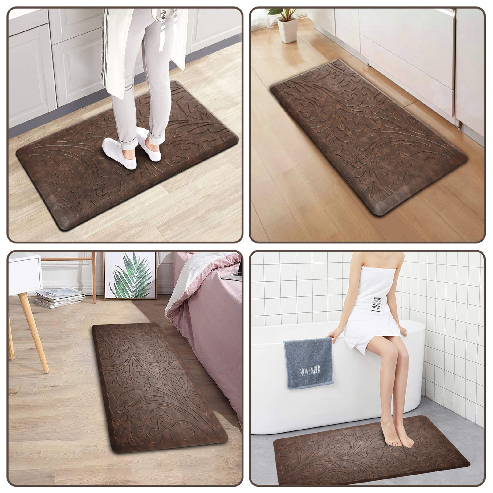 KMAT Kitchen Mat brown-neutral color complements any décor.