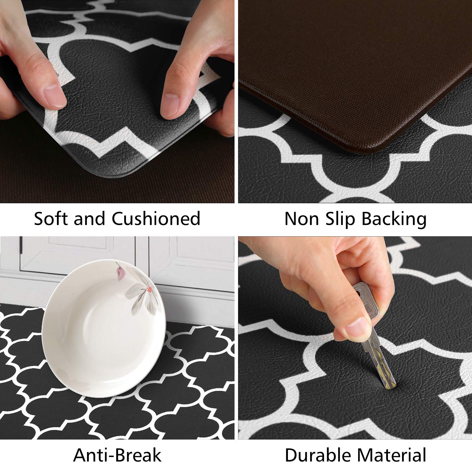 KMAT kitchen mat textured top highlights anti-slip surface for safe standing