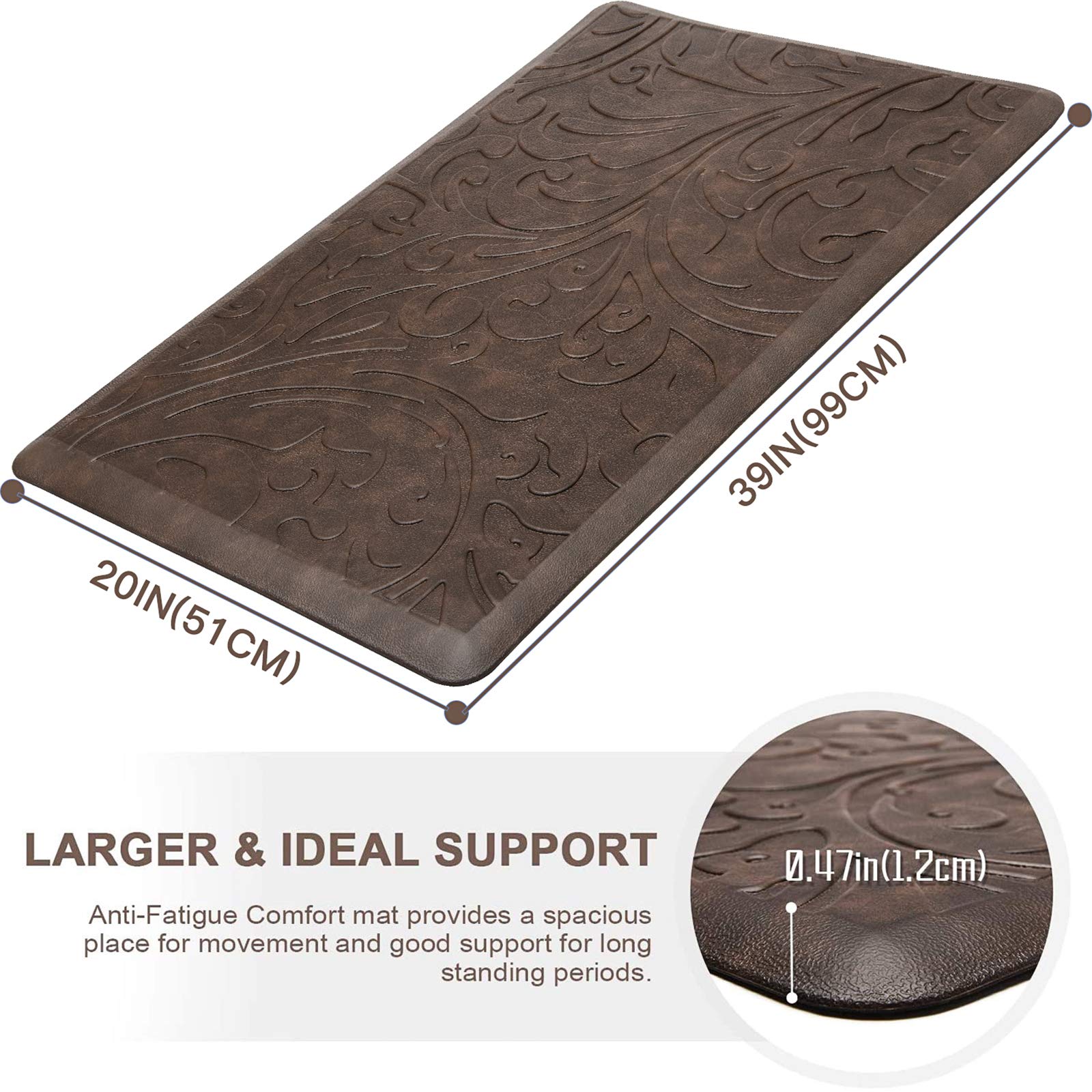 KMAT Kitchen Mat waterproof top surface keeps kitchen surfaces clean.
