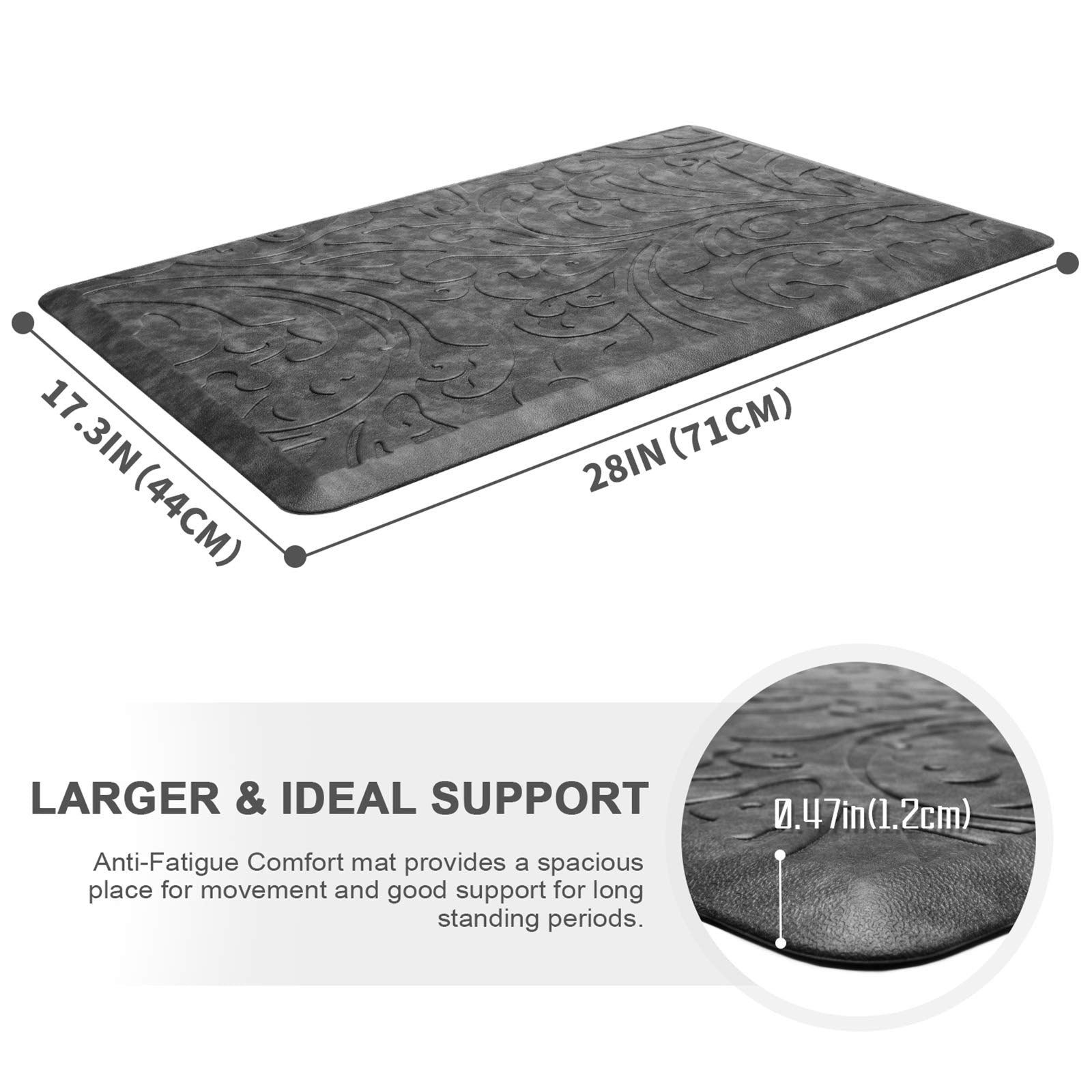 KMAT kitchen mat waterproof top surface for quick cleanups