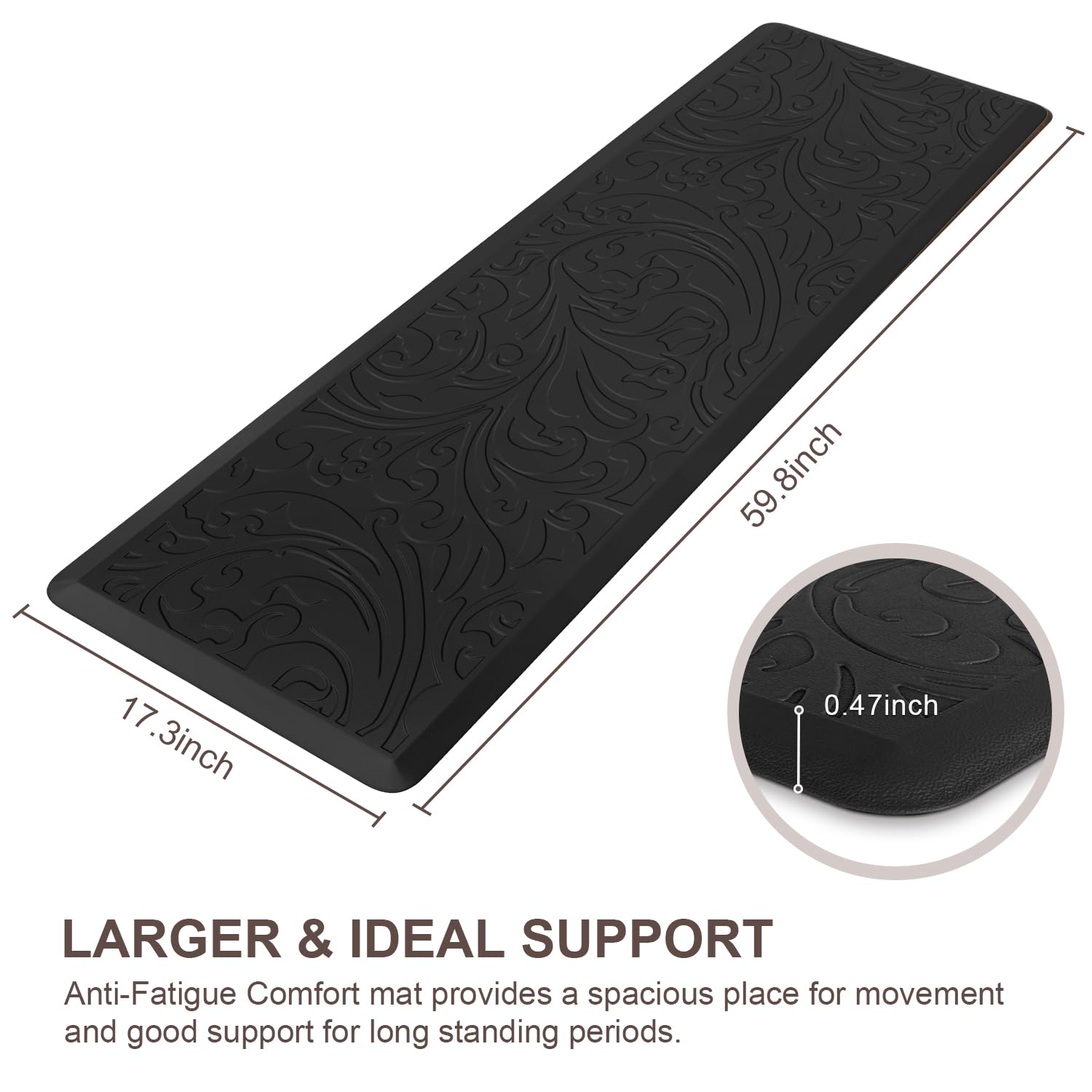 KMAT waterproof kitchen mat highlights a wipe-clean surface for busy routines.