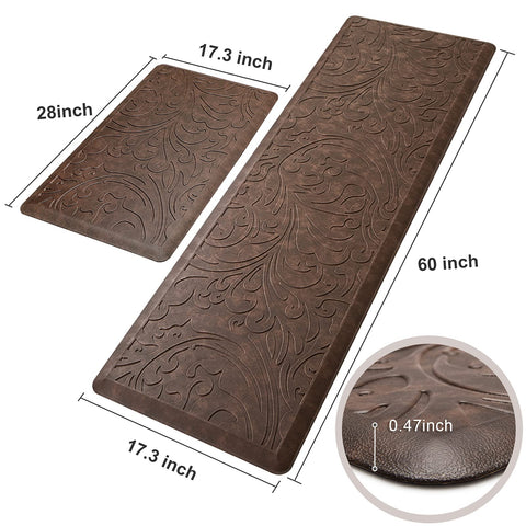 KMAT waterproof kitchen rug with textured top resists spills and cleans easily.
