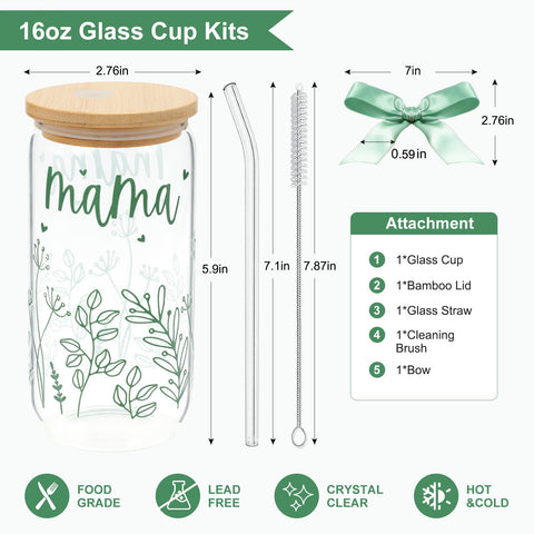 KMCCUMBER Bow Mama glass cup in gift box ready for gifting occasions.